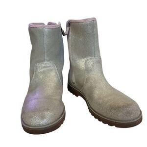 UGG Women's Corene Metallic‎ Ankle Boots Silver Purple Laces Size 5